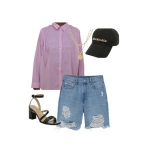 pink button down shirt